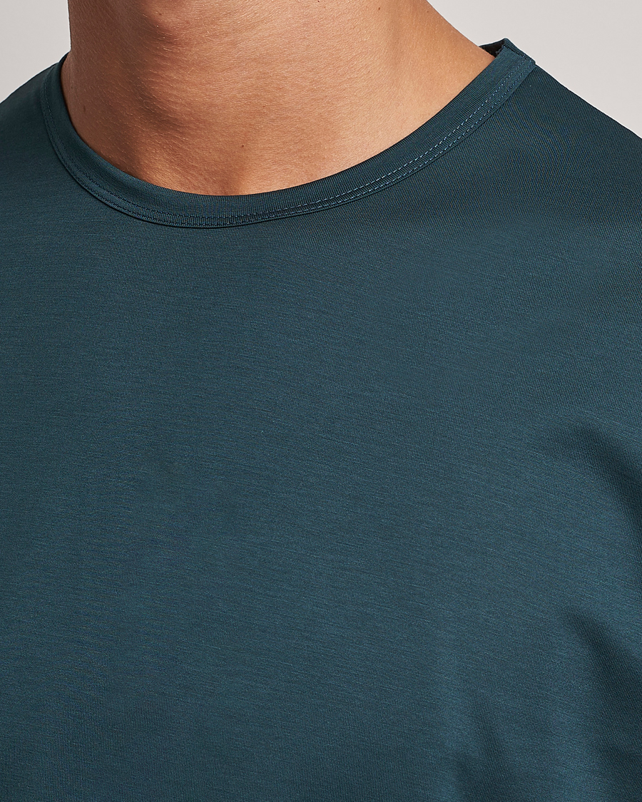 Herr | T-Shirts | Sunspel | Crew Neck Q82 Cotton T-Shirt Peacock