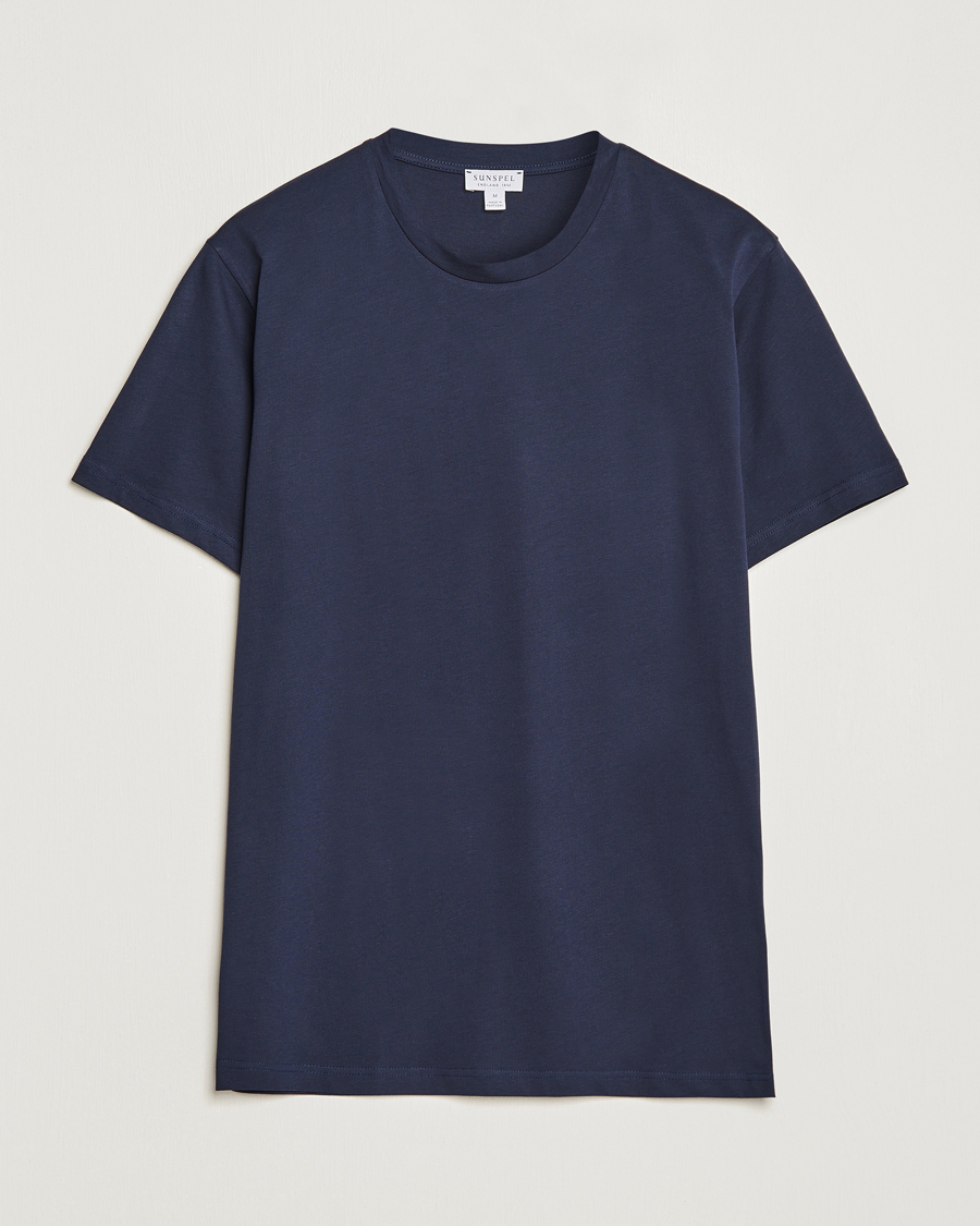 Herr | T-Shirts | Sunspel | Riviera Midweight T-Shirt Navy