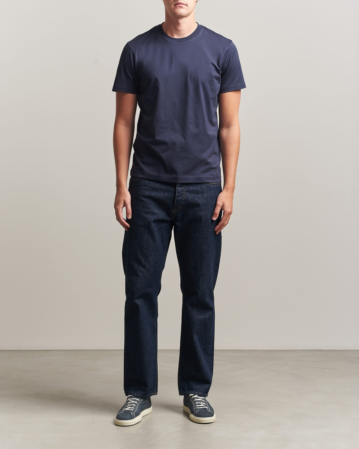 Herr | T-Shirts | Sunspel | Riviera Midweight T-Shirt Navy