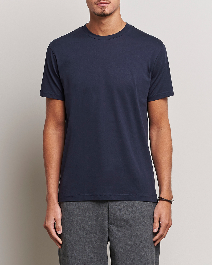 Herr | T-Shirts | Sunspel | Riviera Midweight T-Shirt Navy