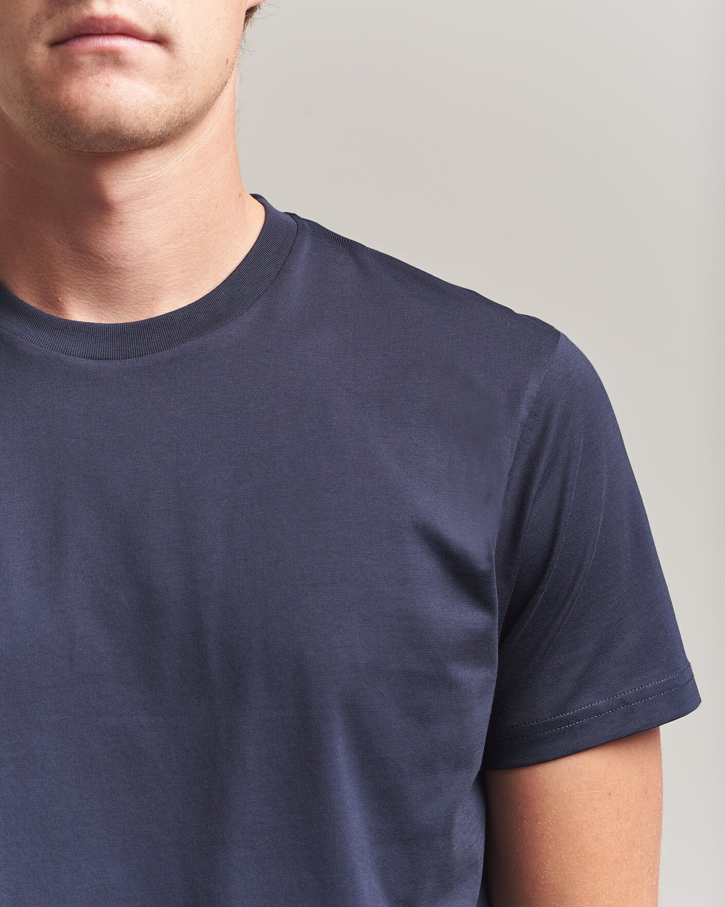Herr | T-Shirts | Sunspel | Riviera Midweight T-Shirt Navy
