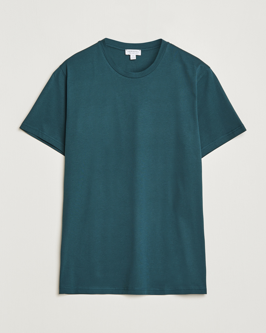 Herr | T-Shirts | Sunspel | Riviera Midweight Tee Peacock