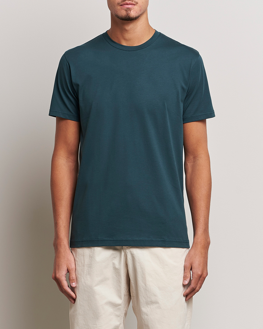 Herr | T-Shirts | Sunspel | Riviera Midweight Tee Peacock