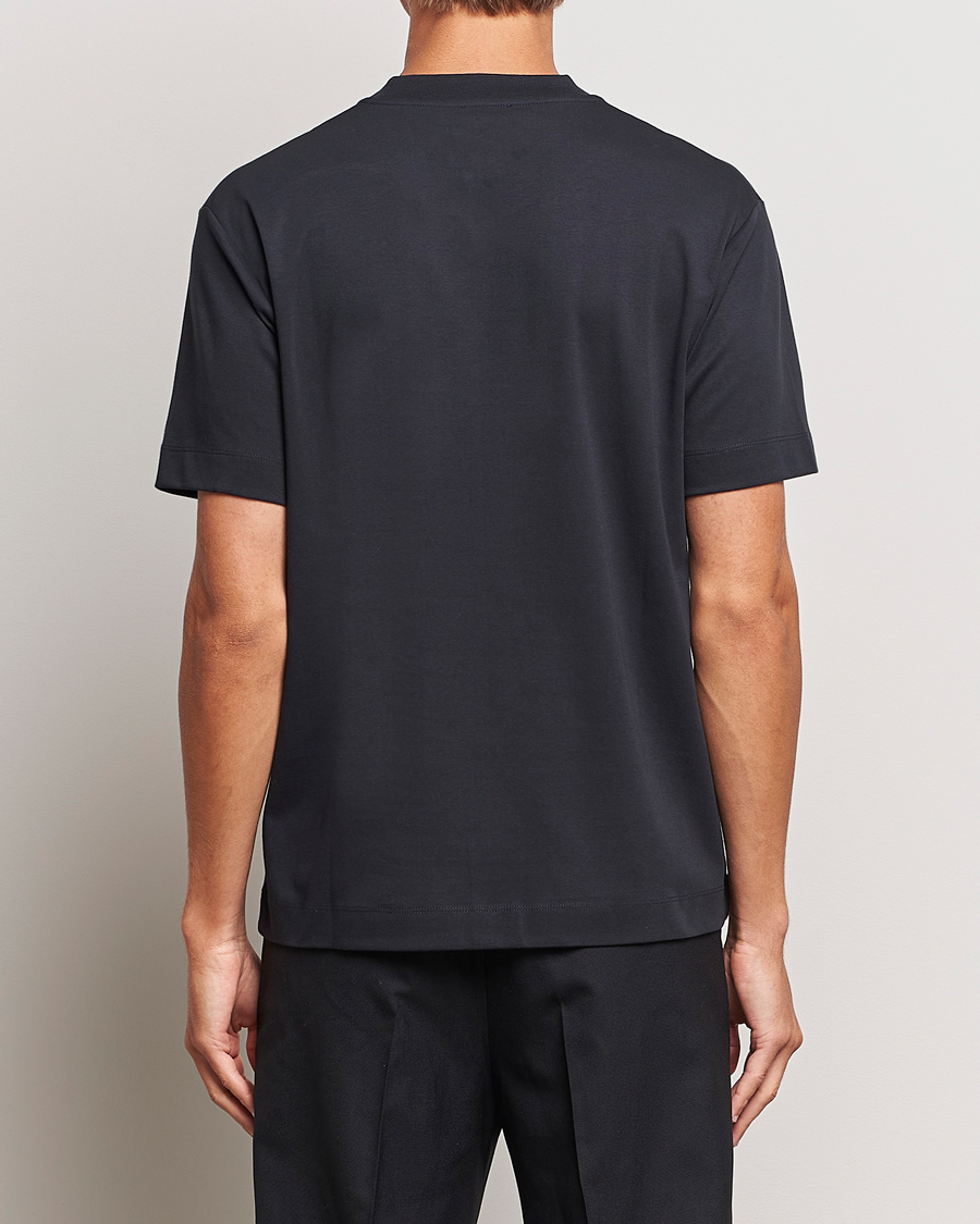 Herr | T-Shirts | Sunspel | Heavyweight Mock Neck T-Shirt Black