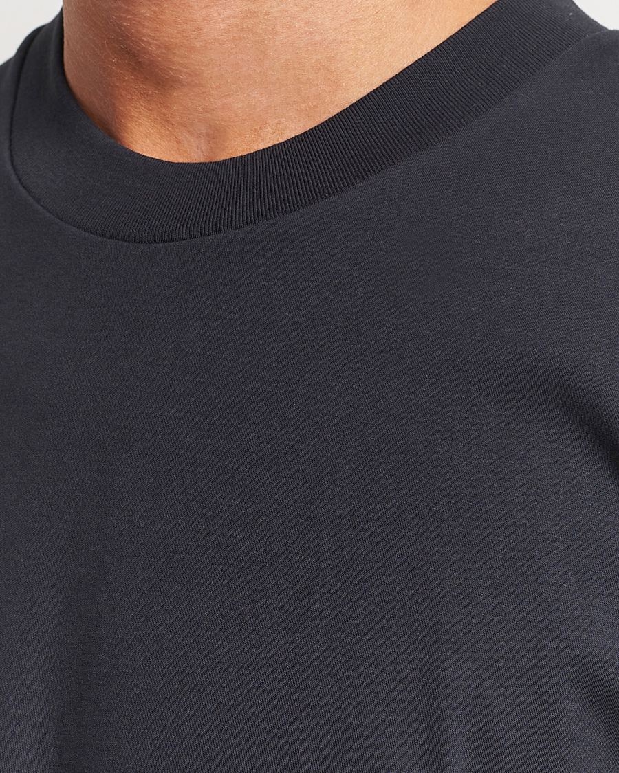 Herr | T-Shirts | Sunspel | Heavyweight Mock Neck T-Shirt Black