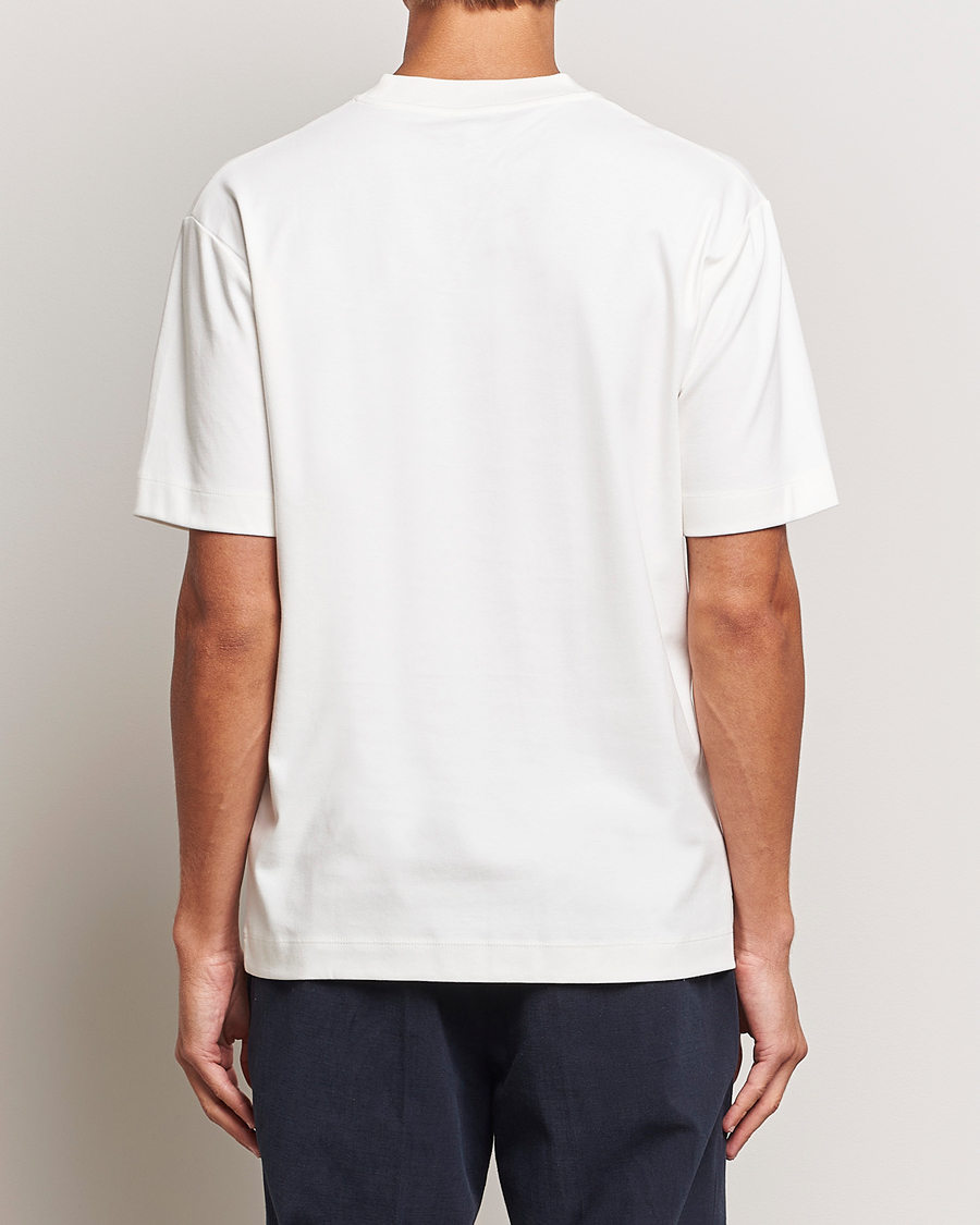 Herr | T-Shirts | Sunspel | Heavyweight Mock Neck T-Shirt Ecru