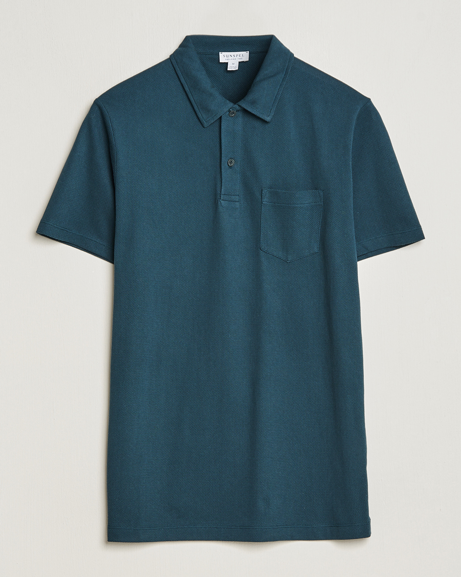 Herr | Pikéer | Sunspel | Riviera Polo Shirt Peacock