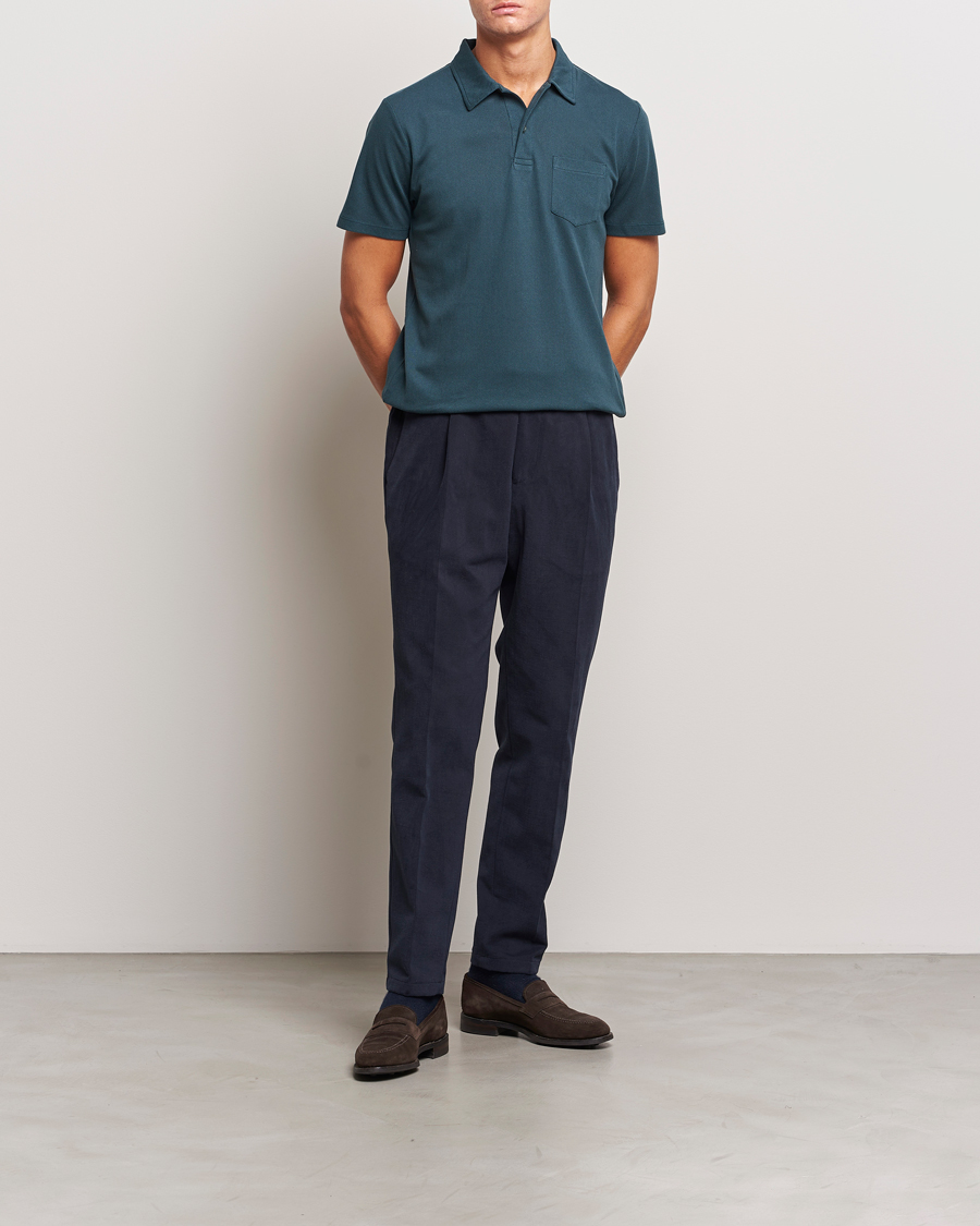 Herr | Pikéer | Sunspel | Riviera Polo Shirt Peacock