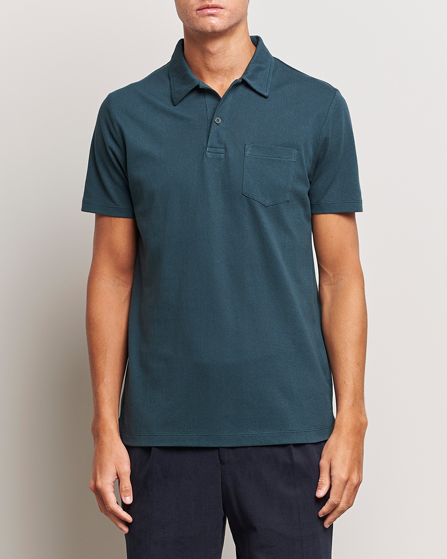 Herr | Sunspel | Sunspel | Riviera Polo Shirt Peacock