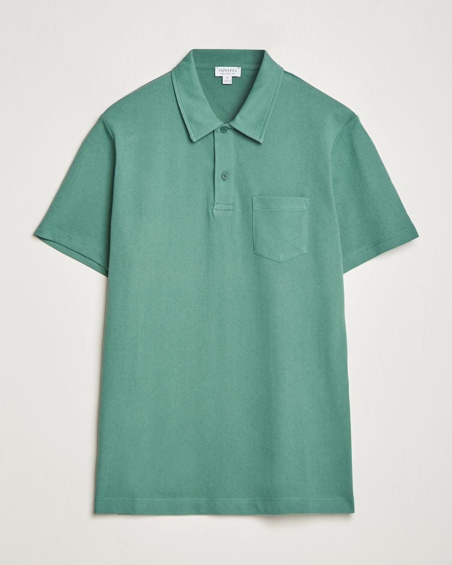 Herr | | Sunspel | Riviera Polo Shirt Light Pine