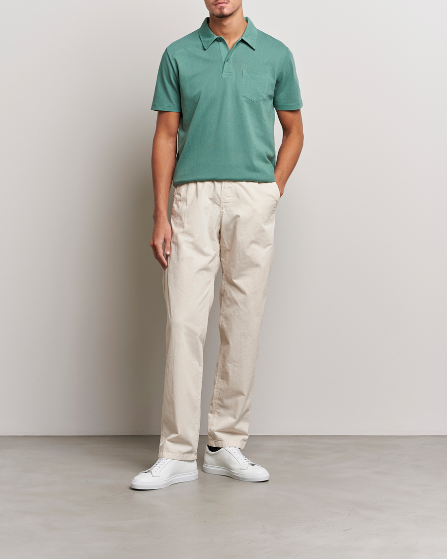 Herr | Pikéer | Sunspel | Riviera Polo Shirt Light Pine