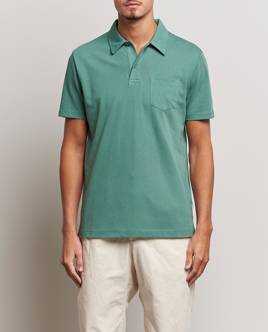 Herr | | Sunspel | Riviera Polo Shirt Light Pine