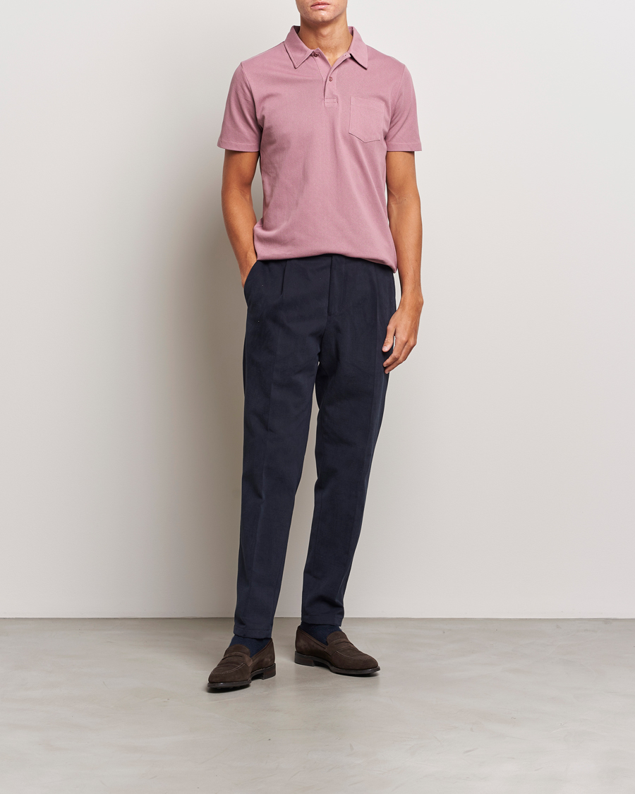 Herr | Pikéer | Sunspel | Riviera Polo Shirt Vintage Pink