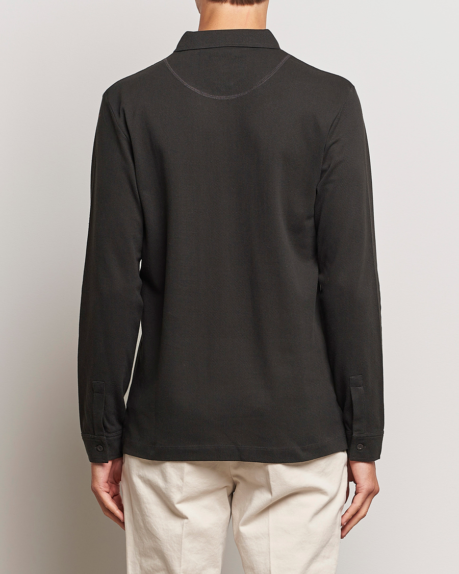 Herr | Tröjor | Sunspel | Long Sleeve Riviera Polo Shirt Coffee
