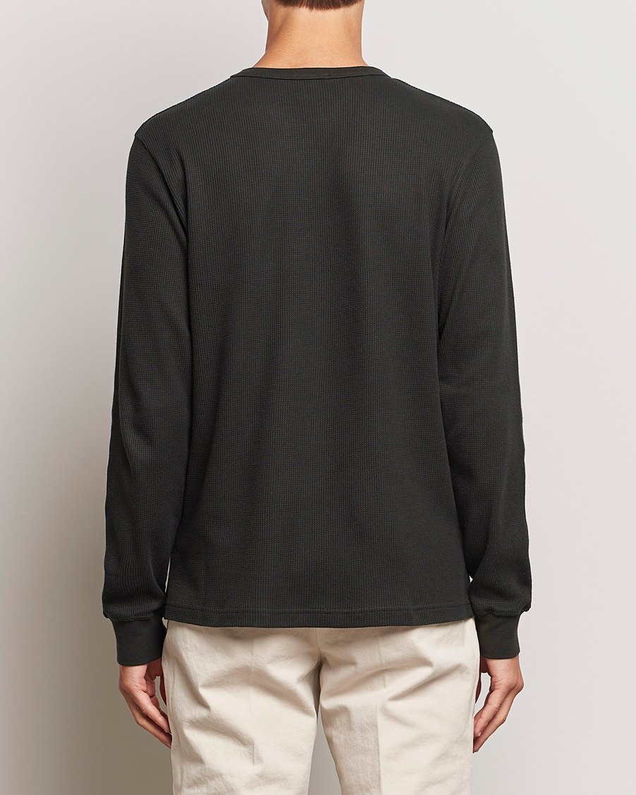 Herr | T-Shirts | Sunspel | Long Sleeve Waffle T-Shirt Coffee