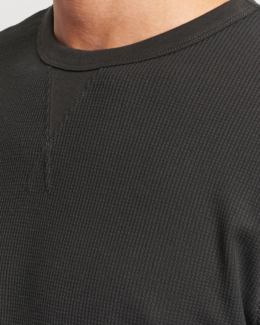 Herr | T-Shirts | Sunspel | Long Sleeve Waffle T-Shirt Coffee