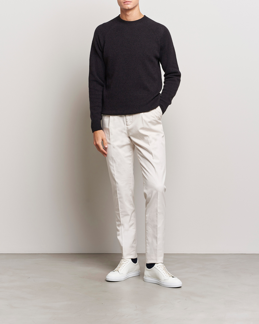 Herr | Tröjor | Sunspel | Lambswool Crewneck Coffee Twist
