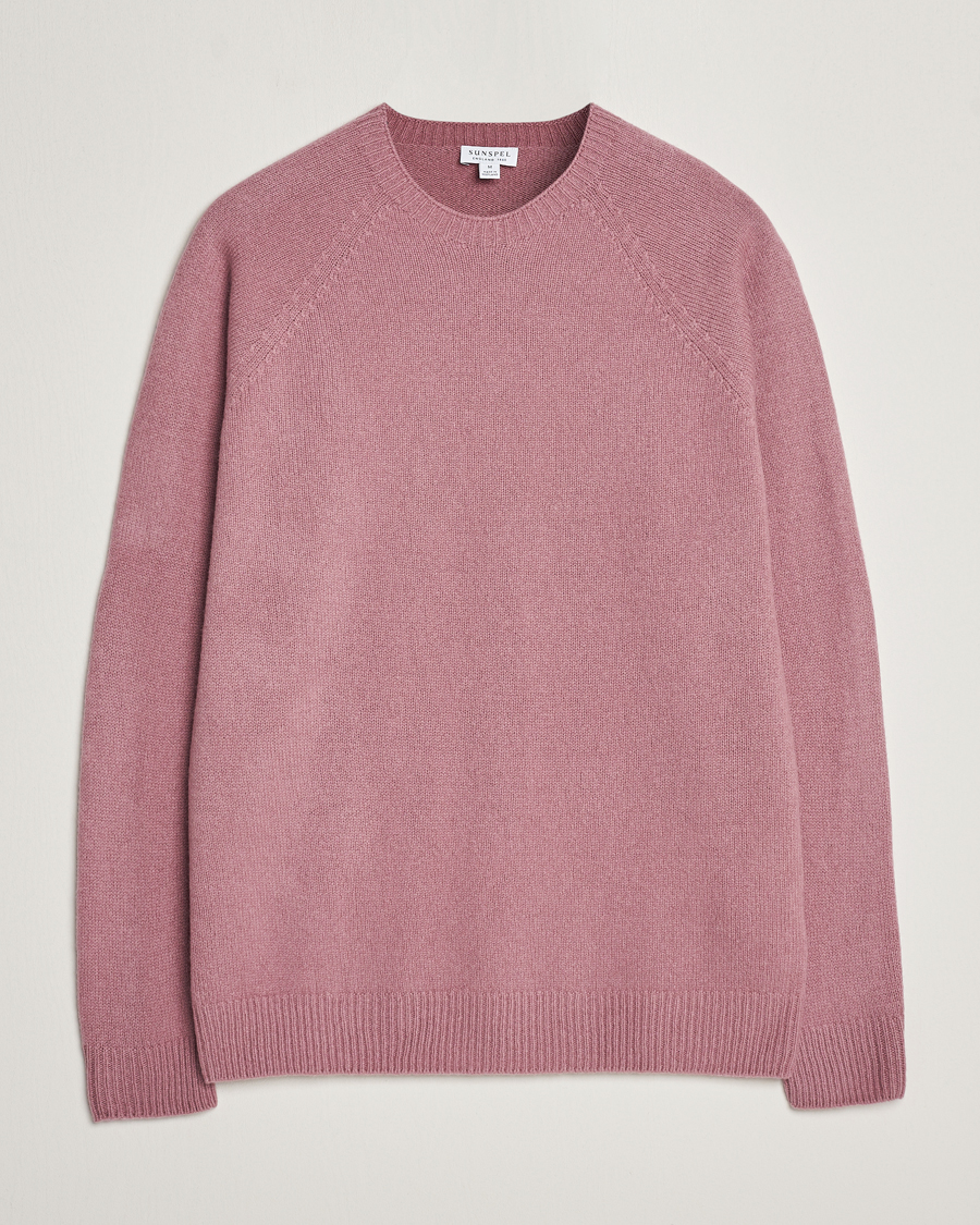 Herr | Tröjor | Sunspel | Lambswool Crewneck Vintage Pink