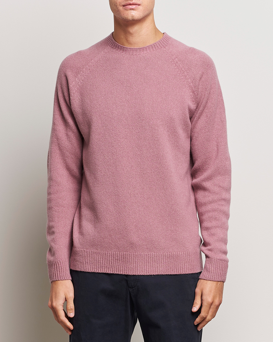 Herr | Tröjor | Sunspel | Lambswool Crewneck Vintage Pink