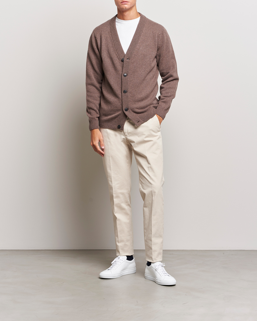 Herr | Tröjor | Sunspel | Lambswool Cardigan Cedar
