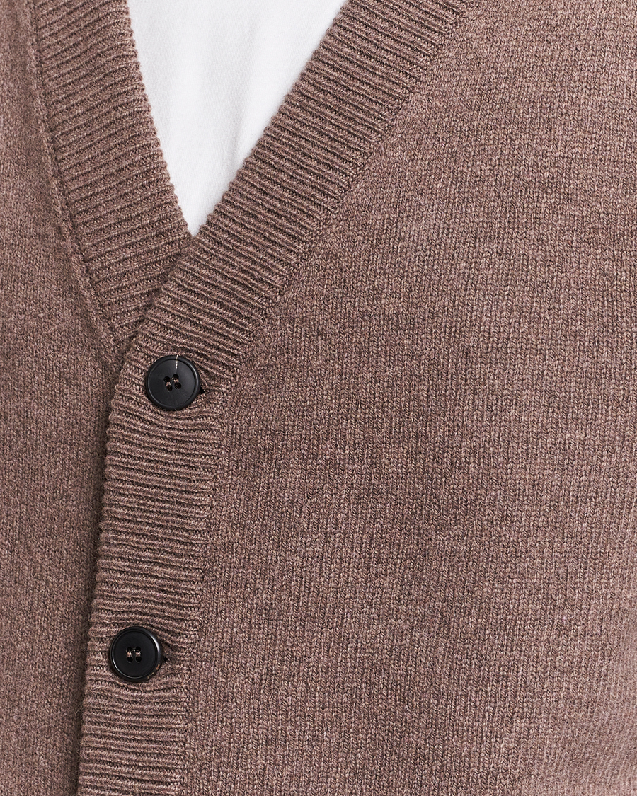 Herr | Tröjor | Sunspel | Lambswool Cardigan Cedar