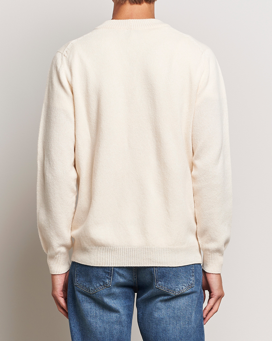 Herr | Tröjor | Sunspel | Lambswool Cardigan Ecru
