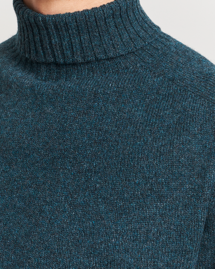 Herr | Tröjor | Sunspel | Lambswool Rollneck Peacock