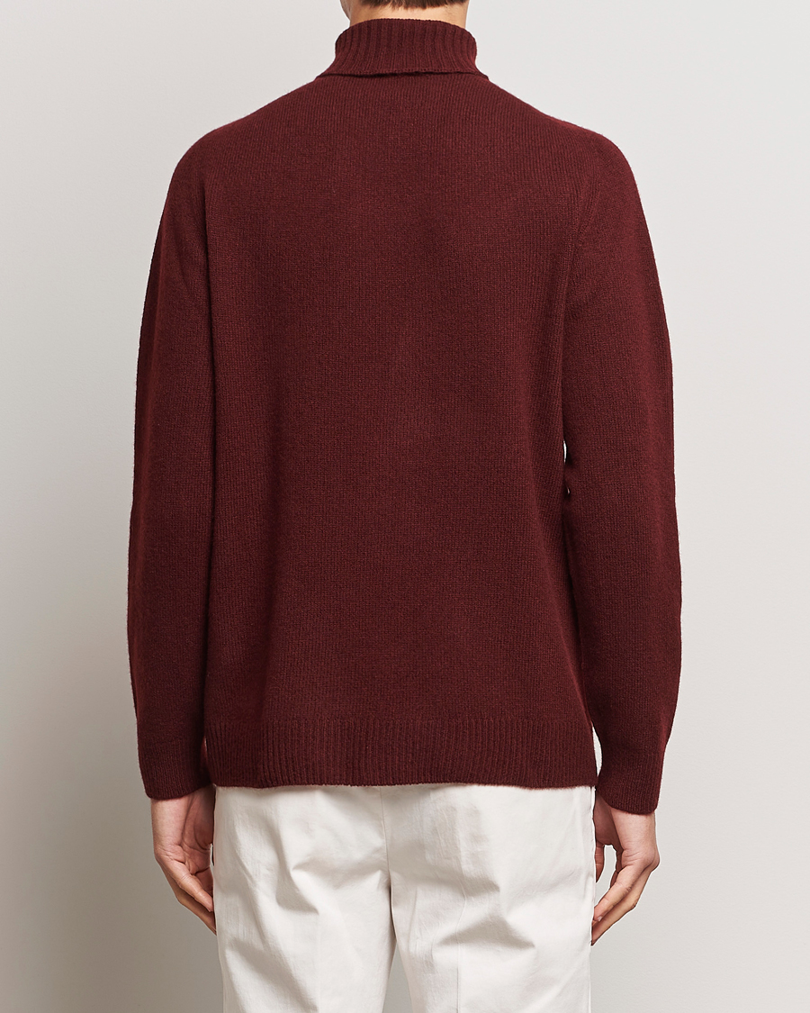 Herr | Tröjor | Sunspel | Lambswool Rollneck Maroon