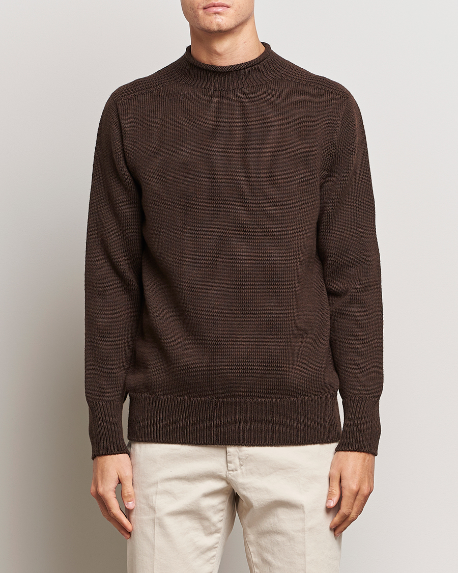 Herr | Sunspel | Sunspel | Fisherman Merino Jumper Coffee