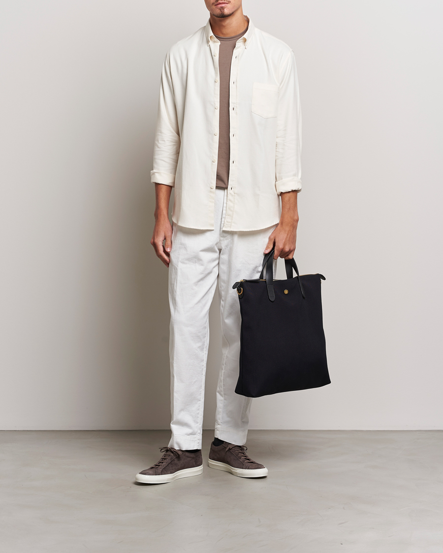 Herr | Skjortor | Sunspel | Brushed Cotton Flannel Shirt Ecru