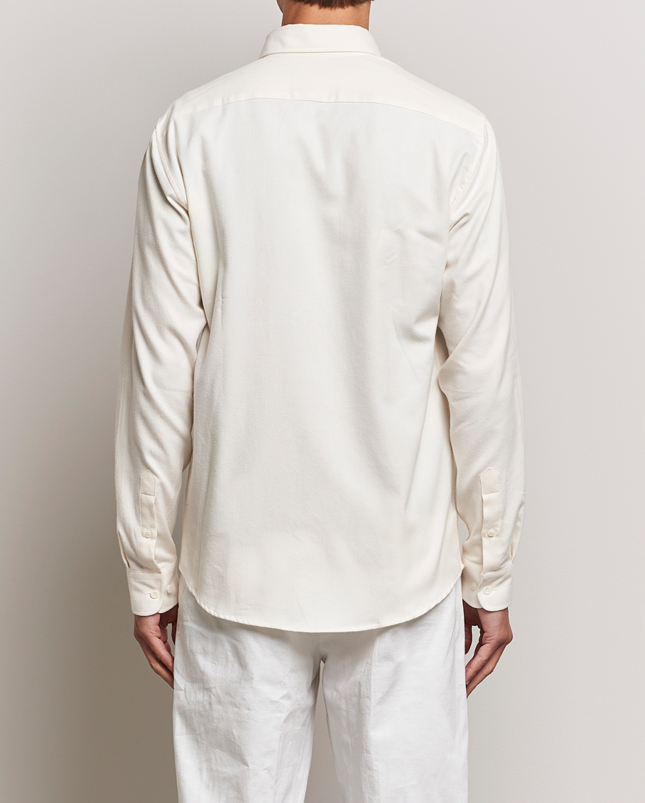 Herr | Skjortor | Sunspel | Brushed Cotton Flannel Shirt Ecru