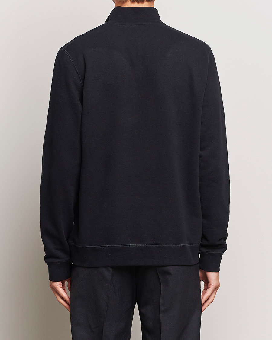 Herr | Tröjor | Sunspel | Loopback Half Zip Sweatshirt Black