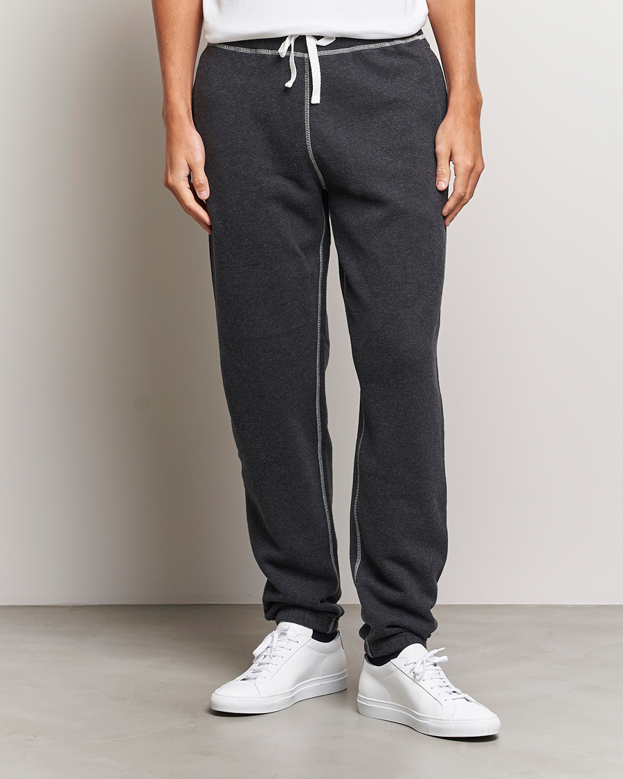 Herr | Byxor | Sunspel | Fleecback Joggers Charcoal Melange