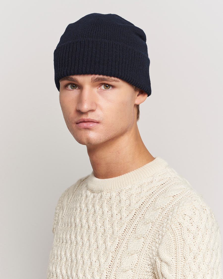 Herr | Sunspel Lambswool Hat Dark Navy | Sunspel | Lambswool Hat Dark Navy