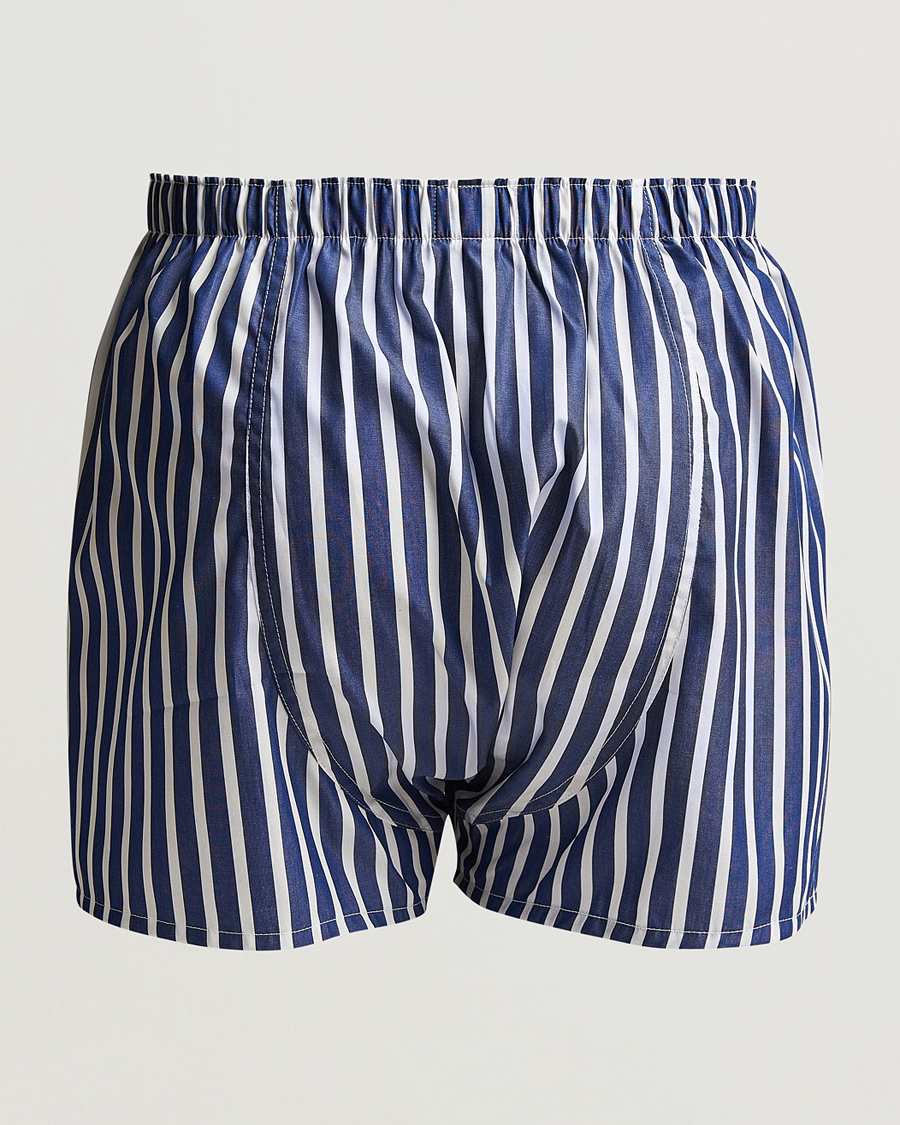 Herr | Underkläder | Sunspel | Cotton Gingham Boxer White/Navy