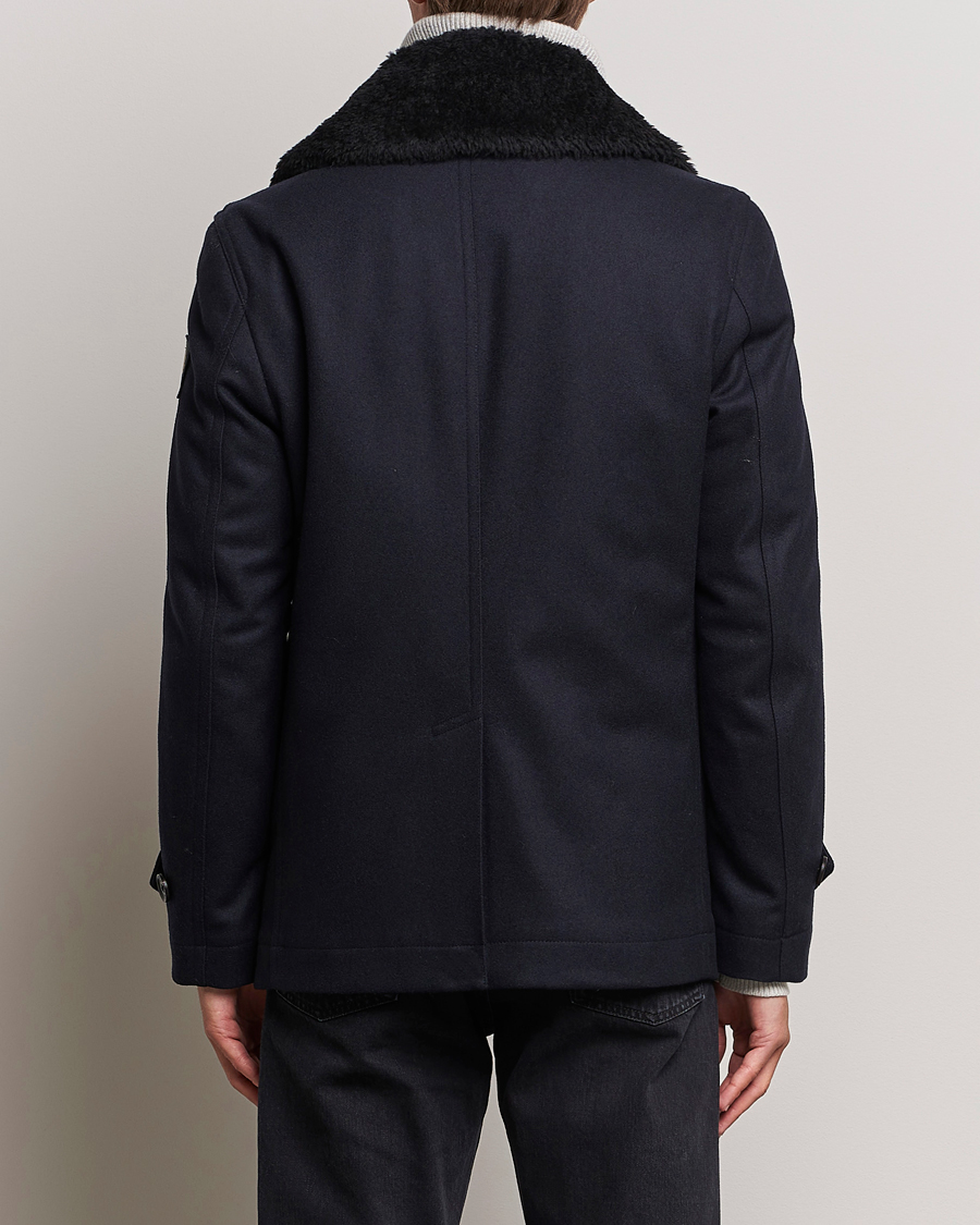 Herr | Jackor | Belstaff | Ashridge Sherling Wool Peacoat Dark Ink