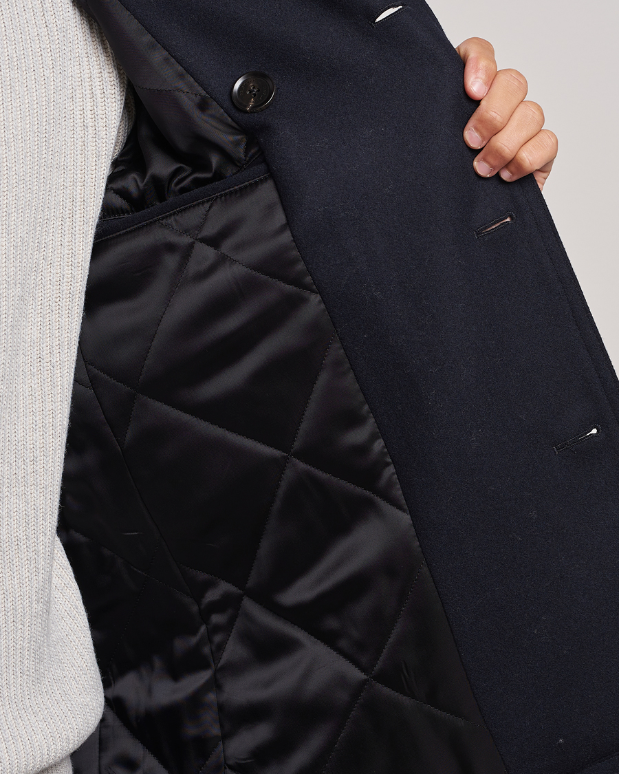 Herr | Jackor | Belstaff | Ashridge Sherling Wool Peacoat Dark Ink