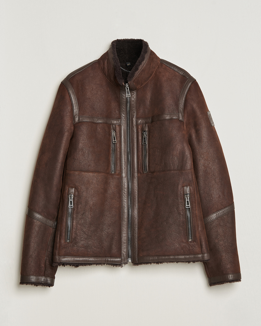 Herr | Best of British | Belstaff | Tundra Sherling Leather Jacket Earth Brown