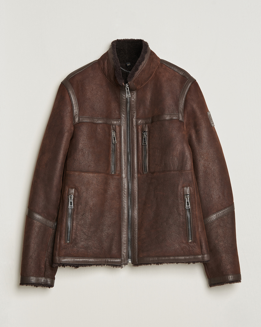 Herr | Jackor | Belstaff | Tundra Sherling Leather Jacket Earth Brown