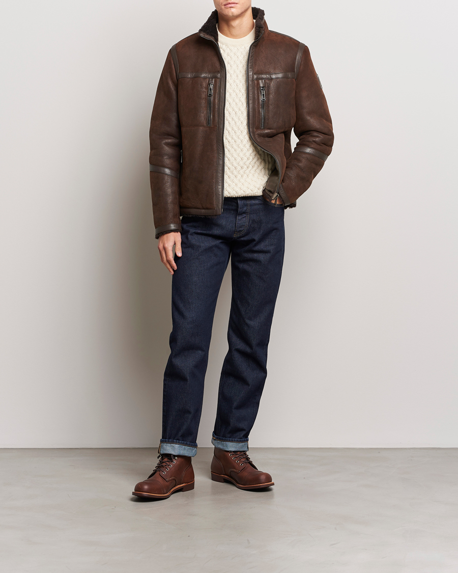 Herr | Jackor | Belstaff | Tundra Sherling Leather Jacket Earth Brown