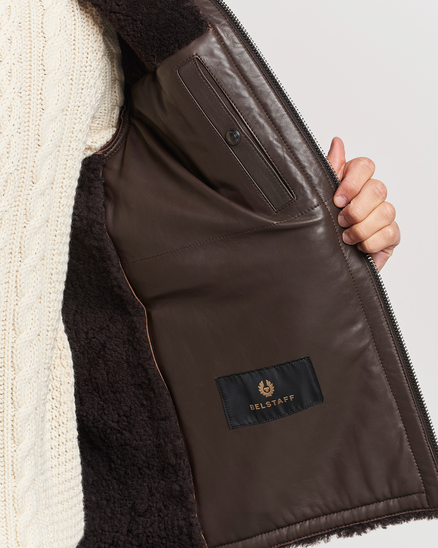 Herr | Jackor | Belstaff | Tundra Sherling Leather Jacket Earth Brown