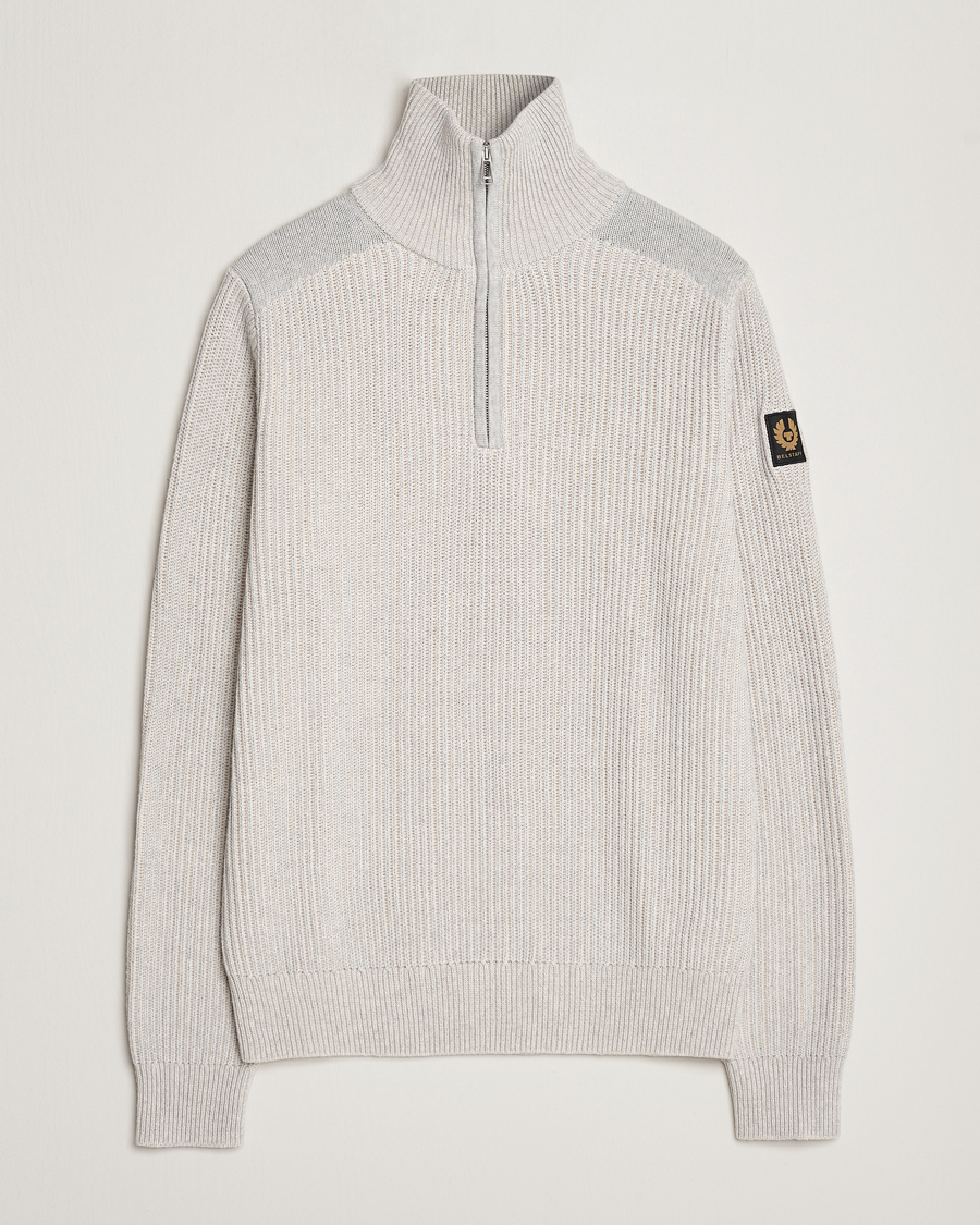Herr | Tröjor | Belstaff | Stanley Quarter Zip Jumper Old Silver