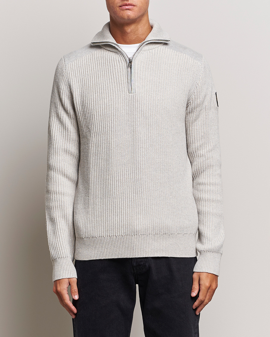 Herr | Belstaff | Belstaff | Stanley Quarter Zip Jumper Old Silver