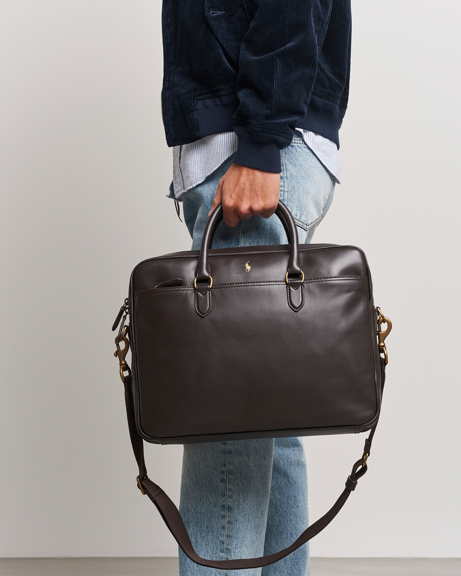 Herr | Väskor | Polo Ralph Lauren | Leather Commuter Bag Dark Brown