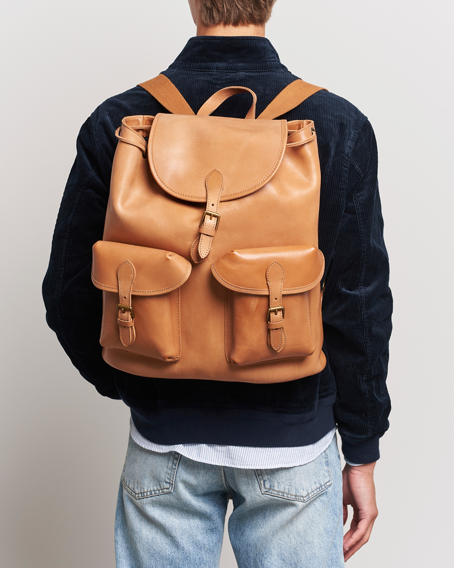 Herr | Väskor | Polo Ralph Lauren | Heritage Leather Backpack Tan