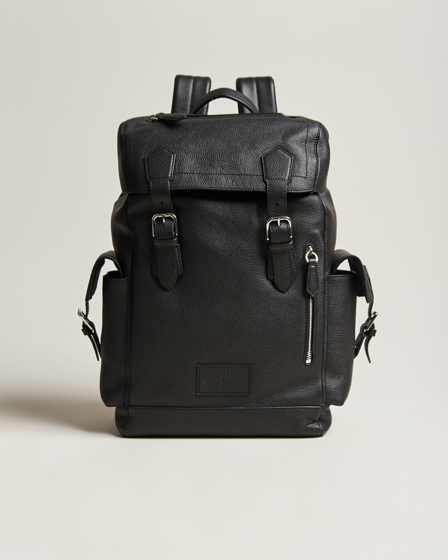 Herr | Polo Ralph Lauren Flap Leather Backpack Black | Polo Ralph Lauren | Flap Leather Backpack Black