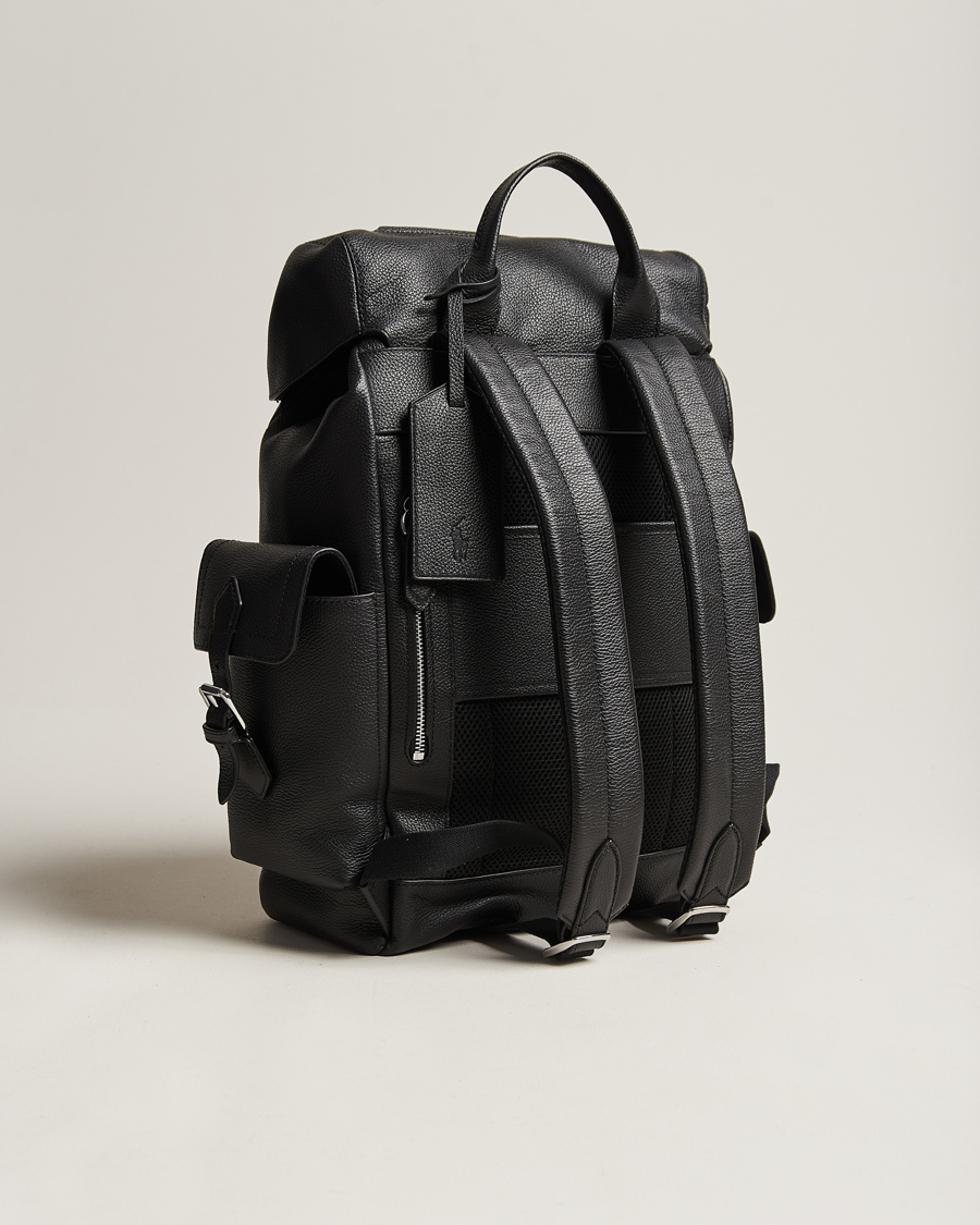Herr | Polo Ralph Lauren Flap Leather Backpack Black | Polo Ralph Lauren | Flap Leather Backpack Black