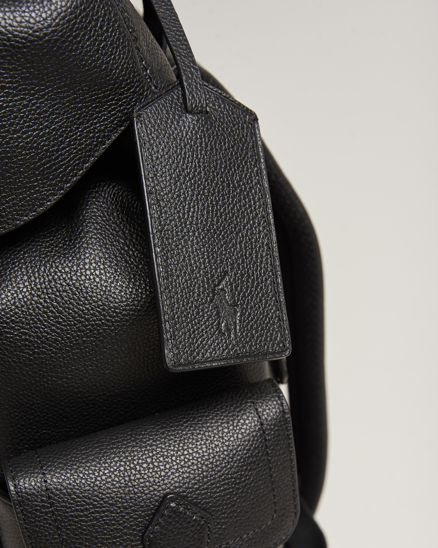 Herr | Polo Ralph Lauren Flap Leather Backpack Black | Polo Ralph Lauren | Flap Leather Backpack Black