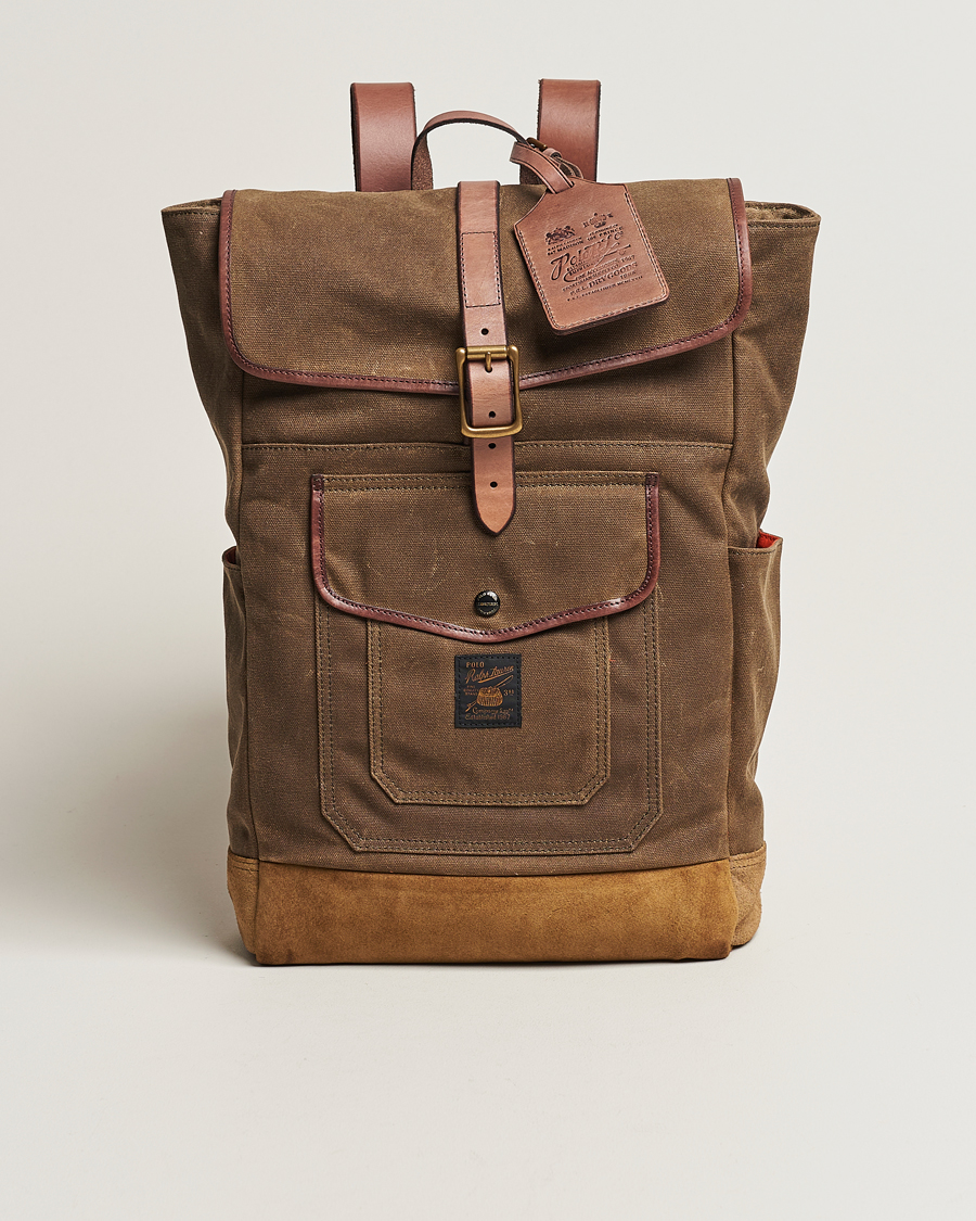 Herr |  | Polo Ralph Lauren | Zip Top Oil Cloth Backpack Olive