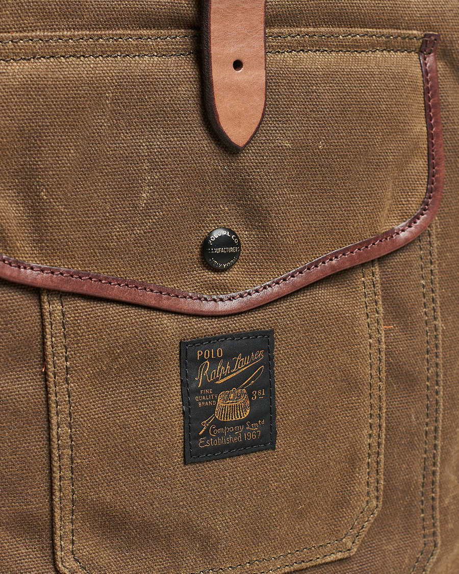 Herr | Polo Ralph Lauren Zip Top Oil Cloth Backpack Olive | Polo Ralph Lauren | Zip Top Oil Cloth Backpack Olive